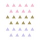 Trikampiai. Spalvotas sienų dekoracijų rinkinys mergaitei