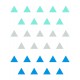 Trikampiai. Spalvotas sienų dekoracijų rinkinys berniukui