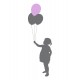 Mergaitė su balionais. Stilinga interjero detalė