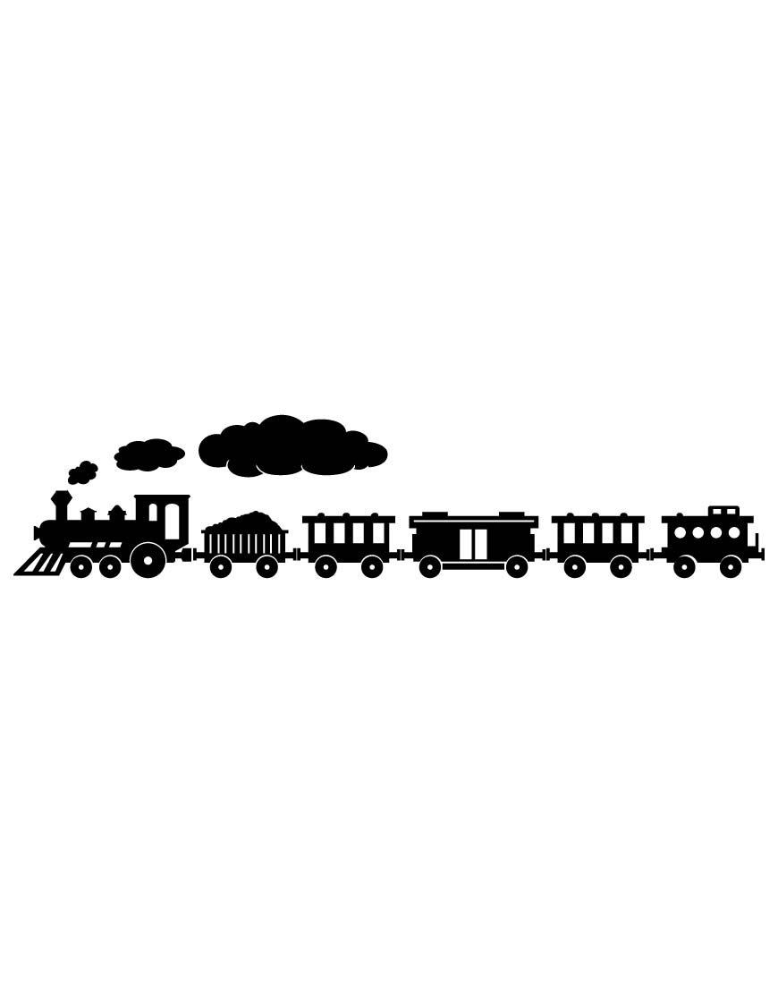 Traukinukas. Vaikiška sienų dekoracija